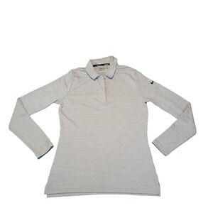 Nike Golf‎ Shirt Women's Long Sleeve Gray Polo Dri-fit Top Size L